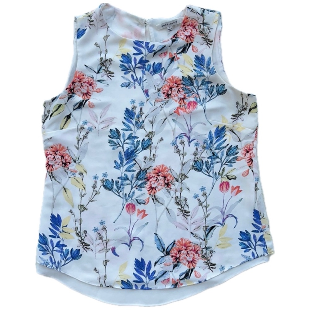 Rose & Olive Floral‎ Tank Top